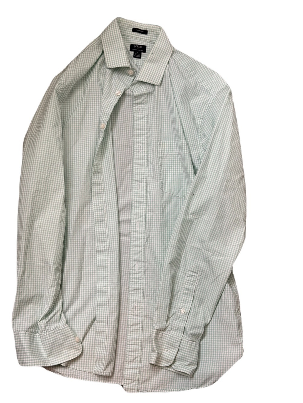 J.Crew Light Mint Gingham Button-Down Shirt size M